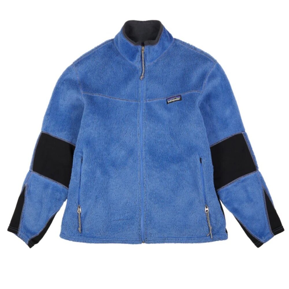 Patagonia Womens R2 Regulator Jacket XL Blue Black Vintage USA Fleece EUC